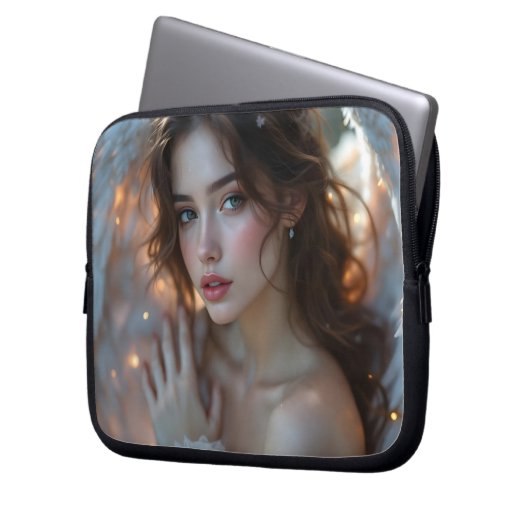 Twilight Seraph - Glühender Engel aus Abend Light Laptopschutzhülle (Vorderseite Links)