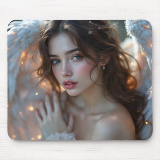 Twilight Seraph - Glühender Engel aus Abend Light Mousepad (Vorne)