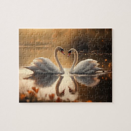 Twilight Serenity - Schwäne in Liebe Puzzle (Horizontal)