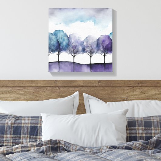 Twilight Silhouette Trees Leinwanddruck (Insitu (Schlafzimmer))