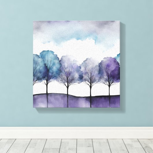 Twilight Silhouette Trees Leinwanddruck (Insitu (Holzboden))