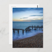Twilight Sky Over Shoreline and Breakwater Postkarte (Vorne/Hinten)