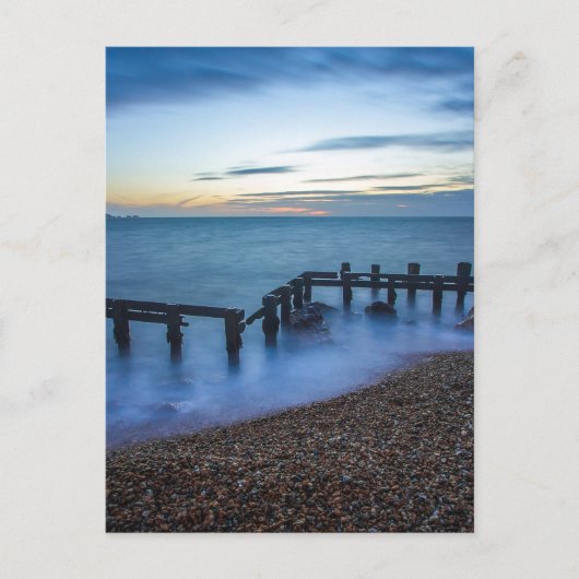 Twilight Sky Over Shoreline and Breakwater Postkarte (Vorderseite)