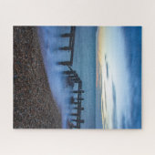Twilight Sky Over Shoreline and Breakwater Puzzle (Horizontal)