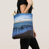 Twilight Sky Over Shoreline and Breakwater Tasche (Von Nahem)
