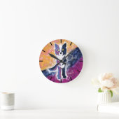 Twilight Sky Wolf Runde Wanduhr (Zuhause)