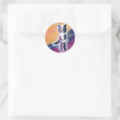 Twilight Sky Wolf Runder Aufkleber (Tasche)