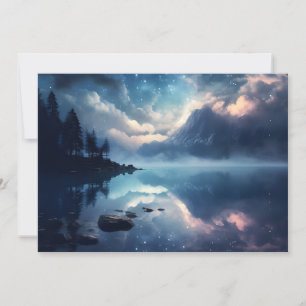 Twilight Starry Lake Mirror Celestial Symphony Feiertagskarte