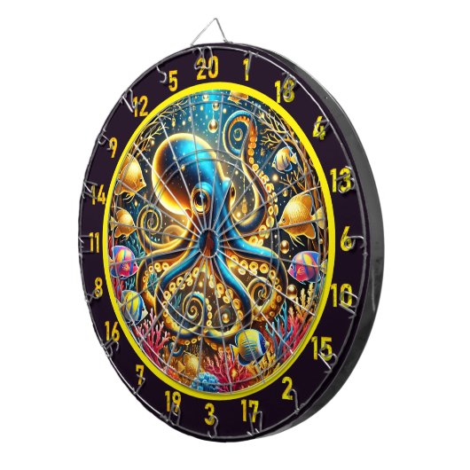 Twilight Tide Octopus Dartboard Dartscheibe (Vorderseite rechts)
