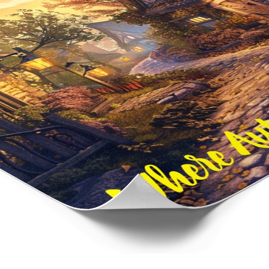 Twilight Tranquility in einem Storybook Village Poster (Ecke)