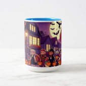Twilight-Trick-oder-Treaters Zweifarbige Tasse (Mittel)