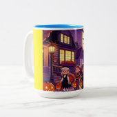 Twilight-Trick-oder-Treaters Zweifarbige Tasse (Vorderseite Links)