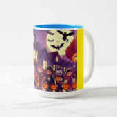 Twilight-Trick-oder-Treaters Zweifarbige Tasse (VorderseiteRechts)