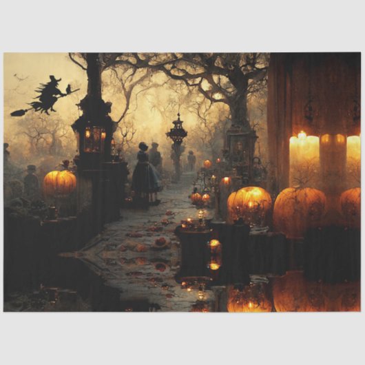 Twilight Vintag Halloween Szene Decoupage Seidenpapier (Vorderseite)