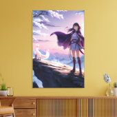 Twilight Warrior | Anime Fantasy Canvas Print Leinwanddruck (Insitu (Wohnzimmer))