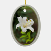 Twilight Weiße Lilie Keramik Ornament (Vorne)