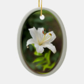 Twilight Weiße Lilie Keramik Ornament (Hinten)