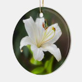 Twilight Weiße Lilie Keramik Ornament (Links)