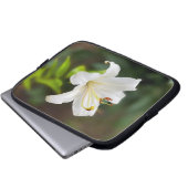 Twilight Weiße Lilie Laptopschutzhülle (Vorne Knopf)