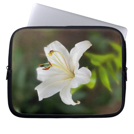 Twilight Weiße Lilie Laptopschutzhülle (Vorderseite)