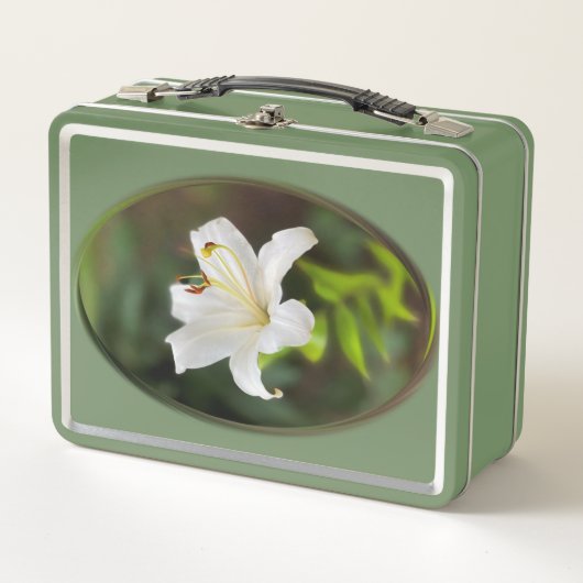 Twilight Weiße Lilie Metall Brotdose (Vorderseite)