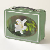 Twilight Weiße Lilie Metall Brotdose (Rückseite)