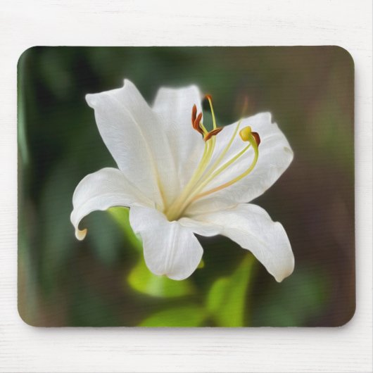 Twilight Weiße Lilie Mousepad (Vorne)
