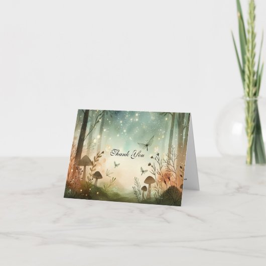 Twilight Whispers vom Wald Dankeskarte (Vorderseite)