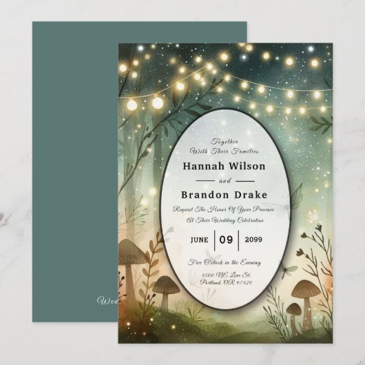 Twilight Whispers vom Wald Einladung (Vorne/Hinten)