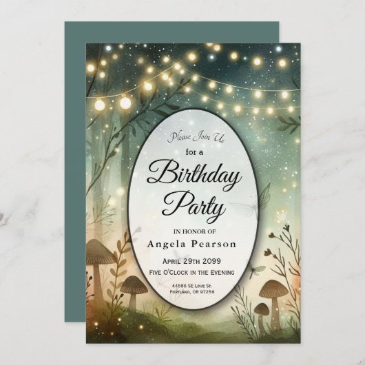 Twilight Whispers vom Wald Einladung (Vorne/Hinten)