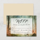 Twilight Whispers vom Wald RSVP Karte (Vorne/Hinten)