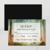 Twilight Whispers vom Wald RSVP Karte (Vorne/Hinten)