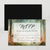 Twilight Whispers vom Wald RSVP Karte (Vorne/Hinten)