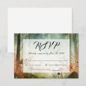 Twilight Whispers vom Wald RSVP Karte (Vorne/Hinten)
