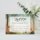 Twilight Whispers vom Wald RSVP Karte (Stehend Vorderseite)
