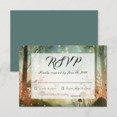 Twilight Whispers vom Wald RSVP Karte (Vorne/Hinten)