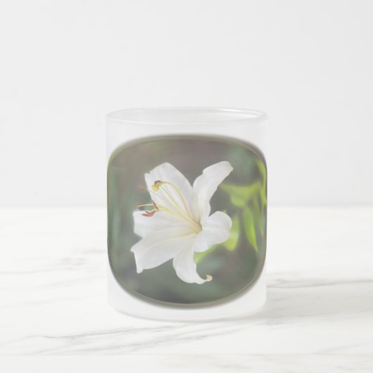 Twilight white lily mattglastasse (Mittel)