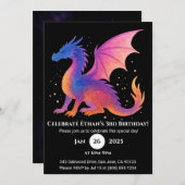 Twilight Winged Dragon zum Geburtstag Einladung (Vorne/Hinten)