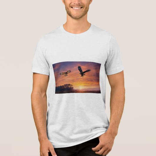 Twilight Wings: The Eagle and the Owl Tri-Blend Shirt (Vorderseite)