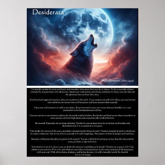 Twilight Wisdom mit Howling Wolf Poster (Vorne)