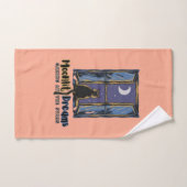Twilight Wonder: Schwarze Katze unter dem Halbmond Badhandtuch Set (Handtuch)