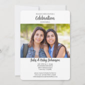 Twin Abschluss Class of 2022 Film Theme Foto Inv Einladung (Rückseite)