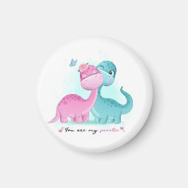 Twin Aqua und Pink Dinosaurier Magnet