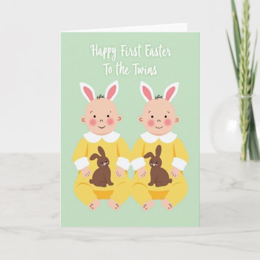 Twin Babies Celebration Card Karte (Vorderseite)