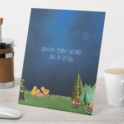 Twin Babies Dusche Camping Thema Sockelschild (In Situ)