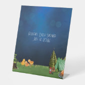 Twin Babies Dusche Camping Thema Sockelschild (Vorderseite)