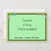 Twin Babies Pumpkin Baby Shower ABC 123 Einladung (Rückseite)