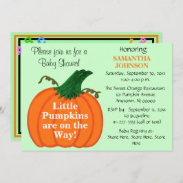 Twin Babies Pumpkin Baby Shower ABC 123 Einladung