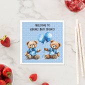 Twin Baby Boy Dusche mit Teddy Bears Serviette (Beispiel)