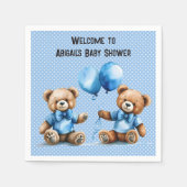 Twin Baby Boy Dusche mit Teddy Bears Serviette (Vorderseite)